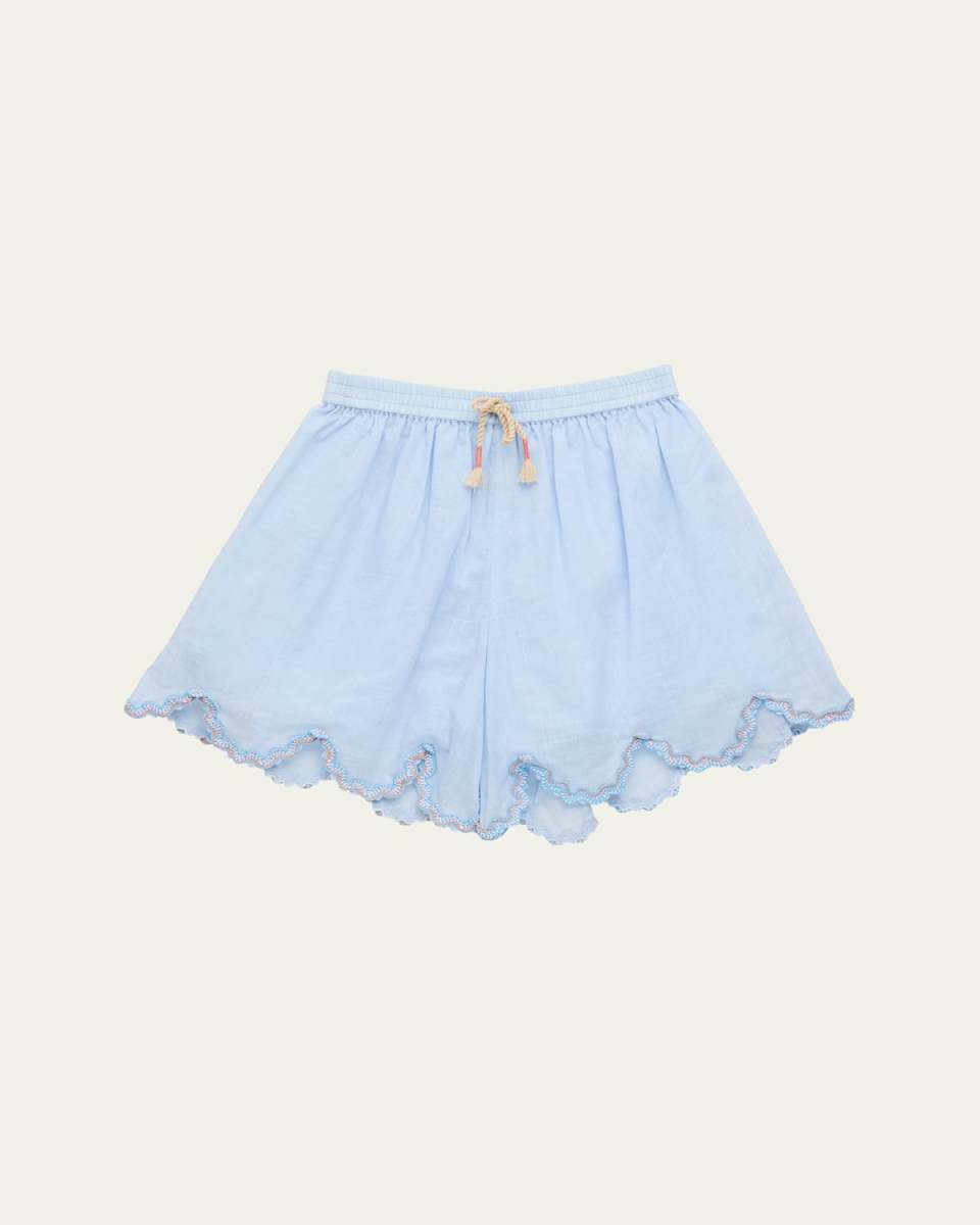 Girl's Cascadian Ric Rac-Trim Shorts, Size 4-